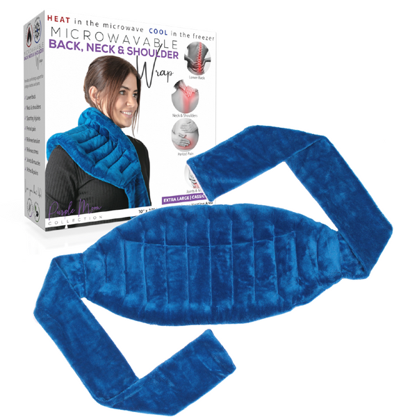 XL Microwavable Heat Pack with Ties Blue – PurpleMoon Collection