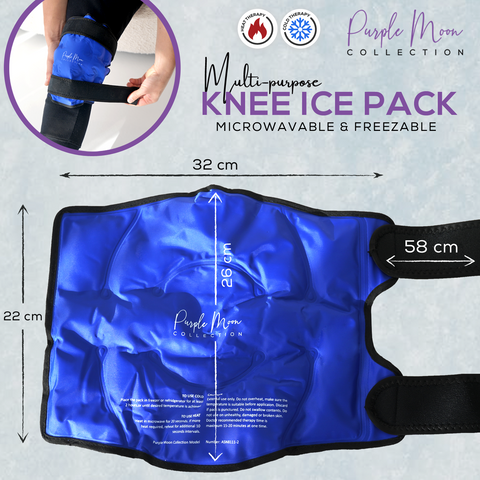 Purple Moon Knee Ice Pack Gel Wrap 32x26cm Black