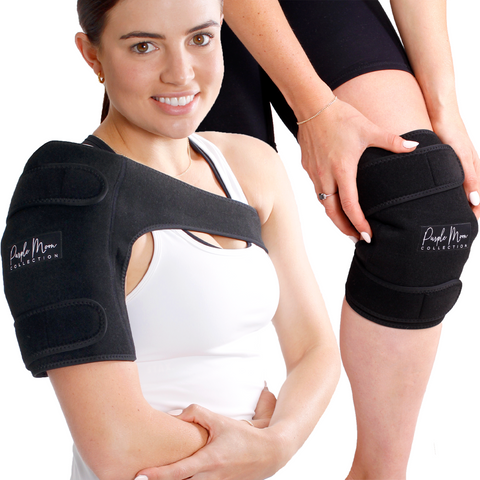 Shoulder Brace Ice Pack & Knee Gel Ice Pack for Pain & Injury Recovery - Use Hot or Ice Cold